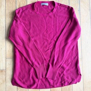 KERSH Pink Fuchsia Cotton Blend Knit Long Sleeve Sweater Size Medium